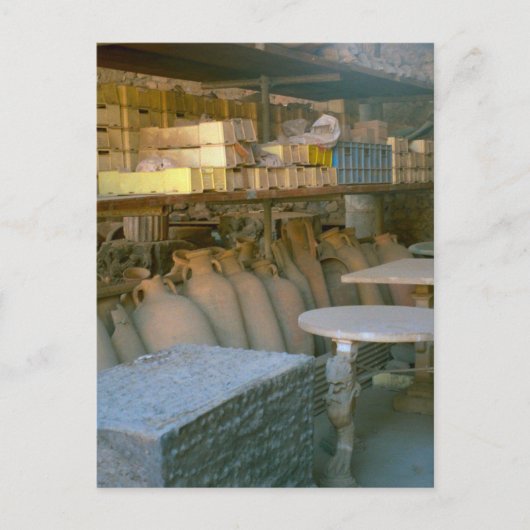 Carte Postale Pompéi, stockage d'Amphorae (Devant)