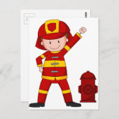 Carte Postale Pompier (Devant / Derrière)