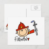 Carte Postale Pompier (Devant / Derrière)