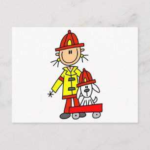 Carte Postale Pompier avec Tshirts et Cadeaux Dalmation