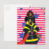 CARTE POSTALE POMPIER DAHSHUND (Devant / Derrière)