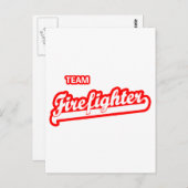 Carte Postale Pompier d'équipe (Devant / Derrière)