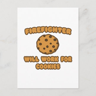 Carte Postale Pompier .. Fonctionnera pour les cookies