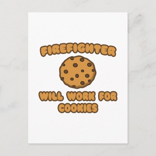 Carte Postale Pompier .. Fonctionnera pour les cookies (Devant)