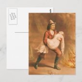 Carte Postale Pompier victorien 3 "Le pompier américain" (Devant / Derrière)