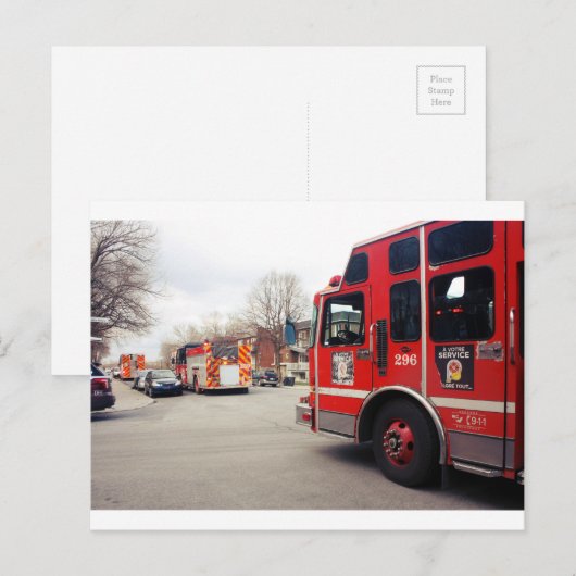 Carte Postale Pompiers (Devant / Derrière)