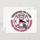 Carte Postale Pompiers Pour Un Cancer Cure Du Sein (Devant / Derrière)