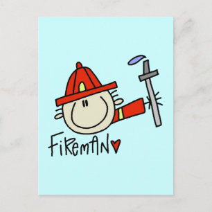 Carte Postale pompiershomme