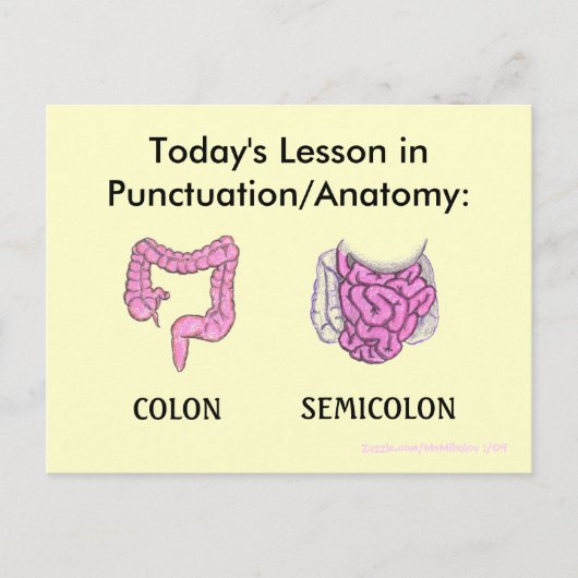 Carte postale Ponctuation/Anatomie (Devant)
