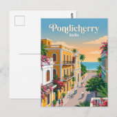 Carte Postale Pondichéry, Inde (Devant / Derrière)