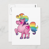 Carte Postale poney à licorne mignonne (Devant / Derrière)