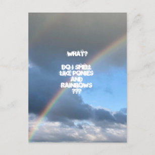 Carte postale Poney et Rainbows