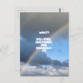 Carte postale Poney et Rainbows (Devant / Derrière)