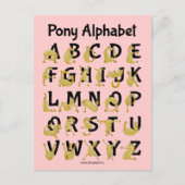 Carte Postale Poney flexible | Graphique alphabétique (Devant)
