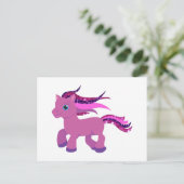 Carte Postale poney pourpre kawaii (Debout devant)