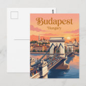 Carte Postale Pont à Chaînes Hongrie (Devant / Derrière)