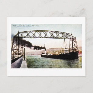 Carte Postale Pont aérien et canal, Duluth, Minn.