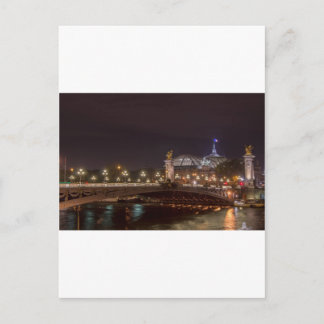 Carte Postale Pont Alexander et grand palais la nuit Paris