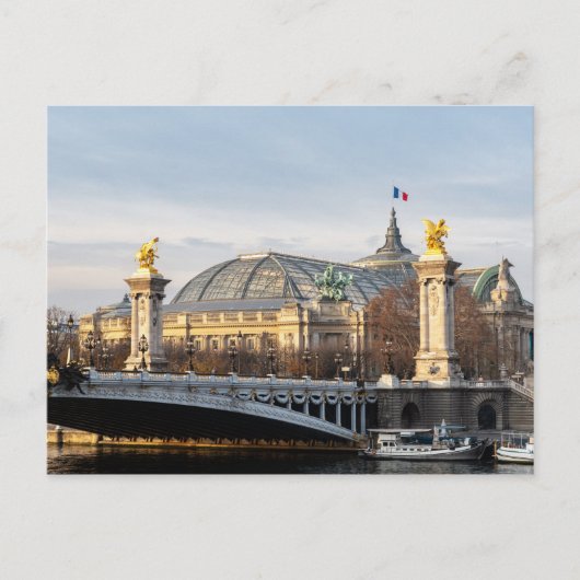 Carte Postale Pont Alexandre III et Grand Palais à l'heure d'or (Devant)