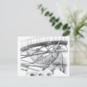 Carte Postale Pont antique. Dessin au crayon. (Debout devant)