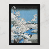 Carte postale Pont asiatique et paysage neigeux (Devant)