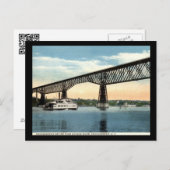 Carte Postale Pont au-dessus de la rivière Hudson, Poughkeepsie (Devant / Derrière)