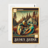 Carte Postale Pont Breaux, Louisiane | VINTAGE (Devant / Derrière)