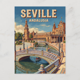 Carte Postale Pont carrelé de la Plaza de España Séville Espagne