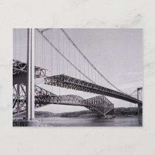 Carte Postale Pont Cartier en construction, Québec, Qu