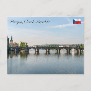Carte Postale Pont Charles et rivière Vltava - Prague