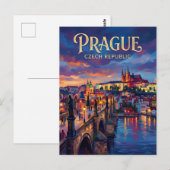 Carte Postale Pont Charles République tchèque (Devant / Derrière)