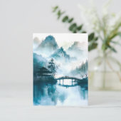 Carte Postale Pont chinois à Watercolor at mountain landscape (Debout devant)