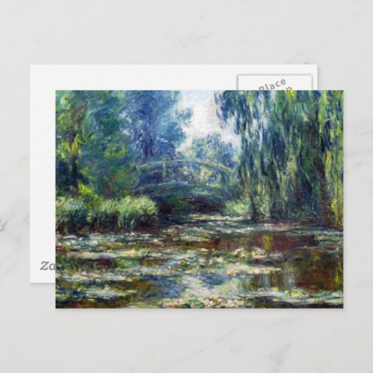 Carte Postale Pont Claude Monet Sur L'Eau Lily Pond (Devant / Derrière)