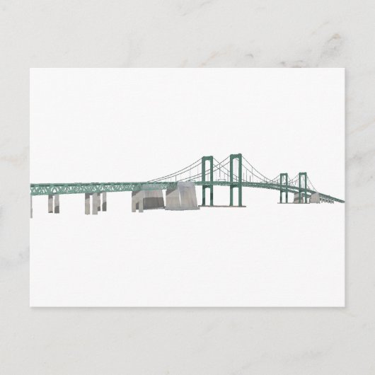 Carte Postale Pont commémoratif du Delaware : Modèle 3D : (Devant)