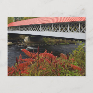 Carte Postale pont couvert Ashuelot de 48 mètres enjambant