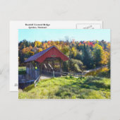 Carte Postale Pont couvert au hasard, Lyndon, Vermont (Devant / Derrière)