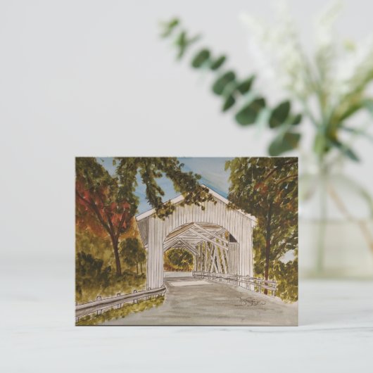 Carte postale Pont Couvert Blanc (Debout devant)
