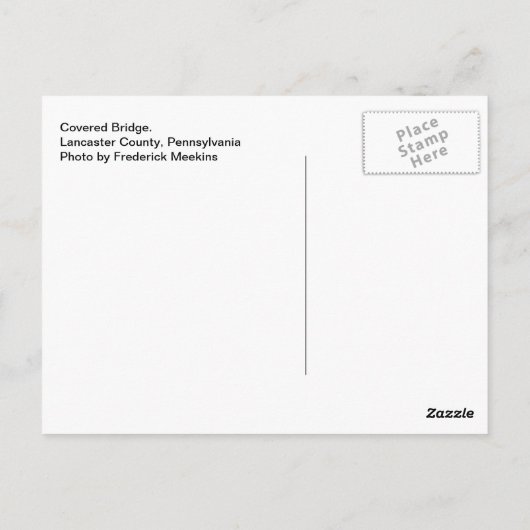 Carte Postale Pont couvert. Comté de Lancaster, PA (Dos)