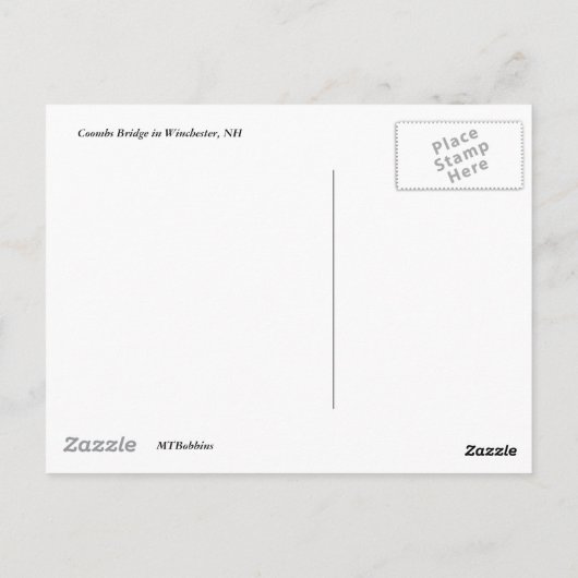 Carte Postale Pont couvert Coombs (Dos)