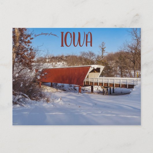 Carte Postale Pont couvert dans le comté de Madison en Iowa (Devant)