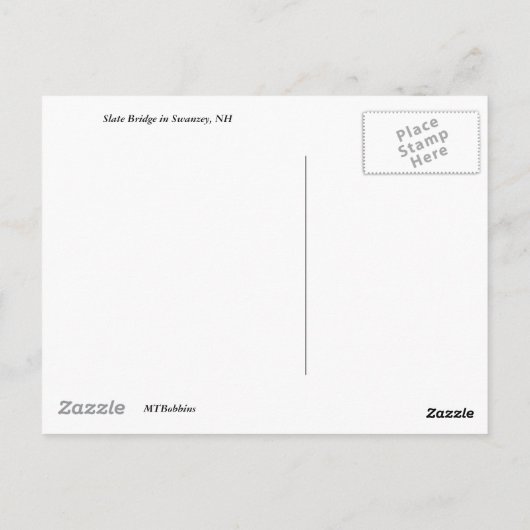 Carte Postale Pont couvert d'ardoise (Dos)