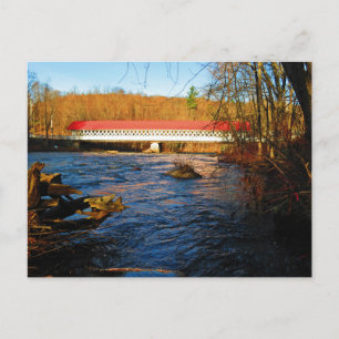 Carte Postale Pont couvert d'Ashuelot - De la bordure de la rivi