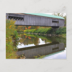 Carte Postale Pont couvert de Bartonsville Réflexion Vermont