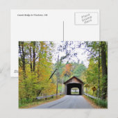 Carte Postale Pont couvert de Coombes parmi les arbres (Devant / Derrière)