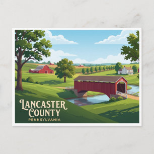 Carte Postale Pont couvert de Kauffman Lancaster