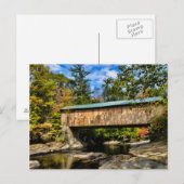 Carte Postale Pont couvert de Montgomery avec feuillage d'automn (Devant / Derrière)