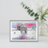 Carte postale Pont couvert de neige (Debout devant)