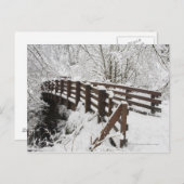 Carte Postale Pont couvert de neige en bois (Devant / Derrière)
