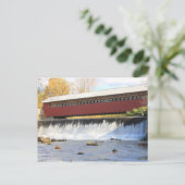 Carte Postale Pont couvert de papeterie et chutes Bennington VT (Debout devant)