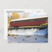 Carte Postale Pont couvert de papeterie et chutes Bennington VT (Devant / Derrière)